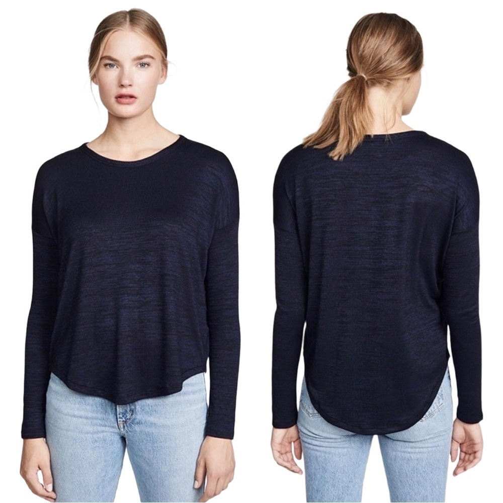 Rag & Bone Women’s Hudson Long Sleeve Top Navy/black  Sz XXS